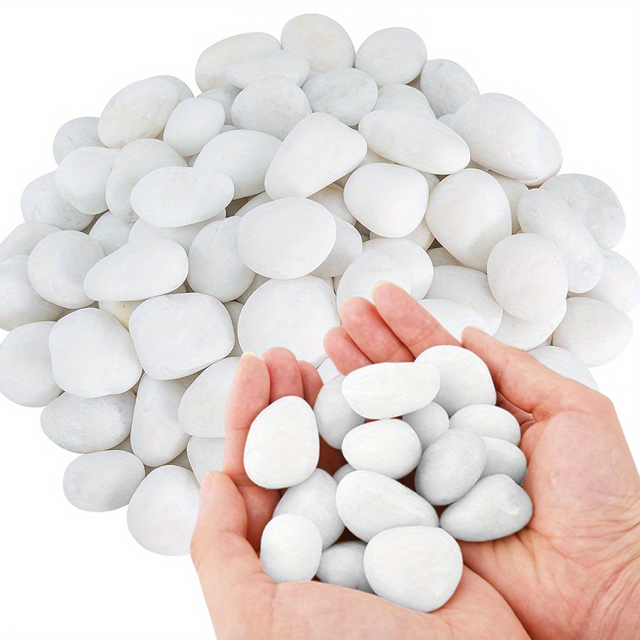 Aquarium Marine Tank - 200/400g White High Polished Natural Pebbles